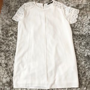 Zara white mid thigh length dress